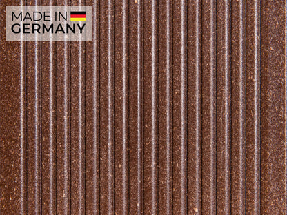 26x138 mm "Die Beliebte select", WPC Terrassendielen, beidseitig gebürstet, braun gewellt/fein, Vollprofil