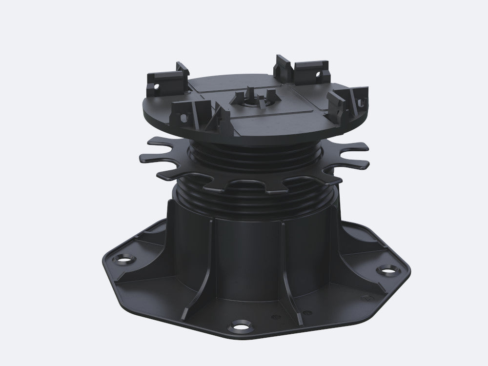 Karle & Rubner TERRACON Terrassenlager, CLIP, Polypropylen schwarz, Verstellbarkeit 6,5-15,5 cm
