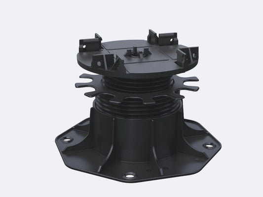 Karle & Rubner TERRACON Terrassenlager, CLIP, Polypropylen schwarz, Verstellbarkeit 6,5-15,5 cm