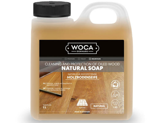 WOCA Holzbodenseife natur 1,0 L zur Pflege von naturgeölten Oberflächen