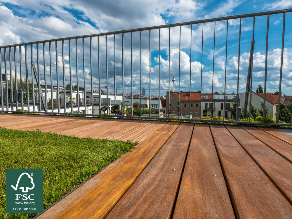 Cumaru Terrassendielen, 25x145 mm, KD, glatt/glatt