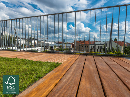 Cumaru Terrassendielen, 25x145 mm, KD, glatt/glatt
