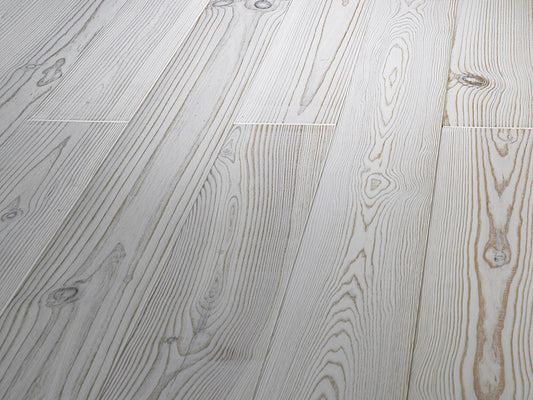 Massivholzdielen Seekiefer, 21×176 mm, Natur, weiß naturgeölt, gebürstet (Muster)