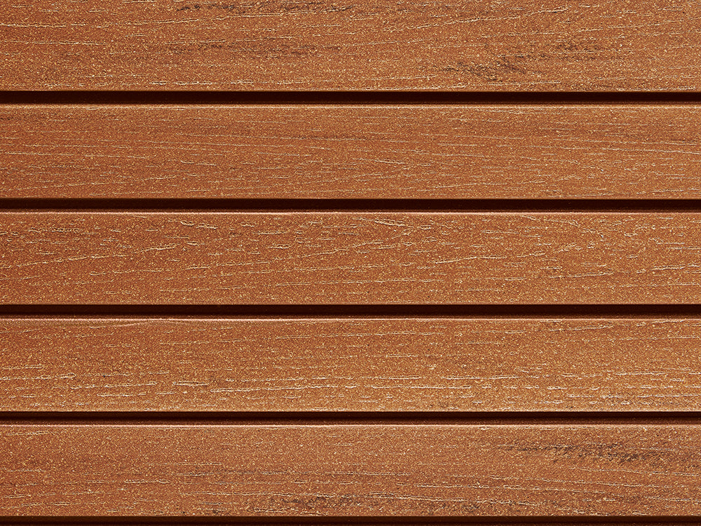18x70 mm NATURinFORM WPC Fassadenprofil, "Die Gestaltende small", mit Holzmaserung, leicht gebürstet, bernsteinbraun, Deckmaß: 66mm