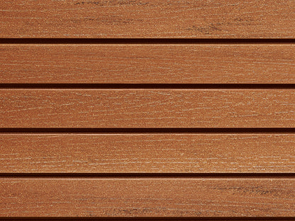 18x70 mm NATURinFORM WPC Fassadenprofil, "Die Gestaltende small", mit Holzmaserung, leicht gebürstet, bernsteinbraun, Deckmaß: 66mm