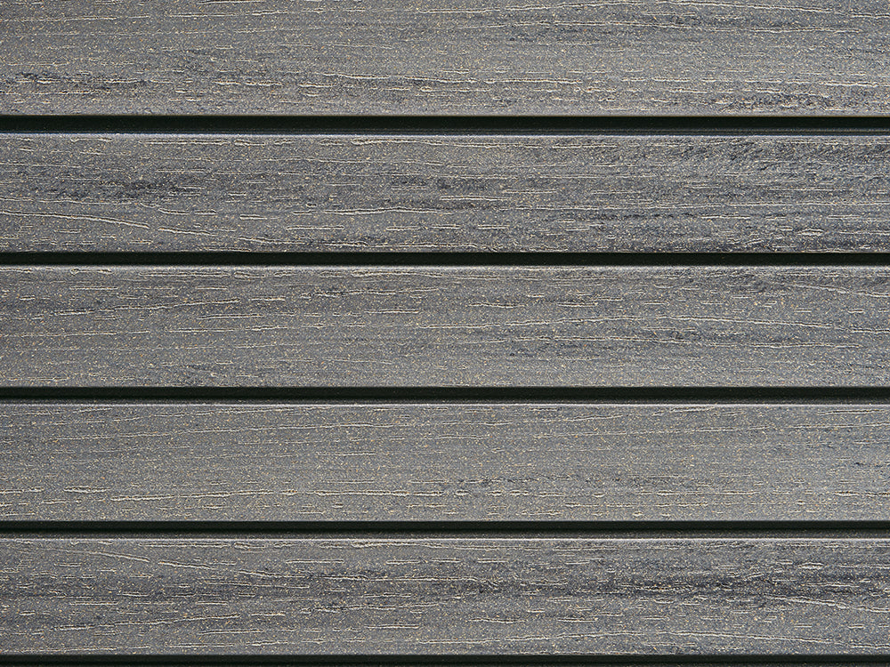 18x70 mm NATURinFORM WPC Fassadenprofil, "Die Gestaltende small", mit Holzmaserung, leicht gebürstet, graphitgrau, Deckmaß: 66mm