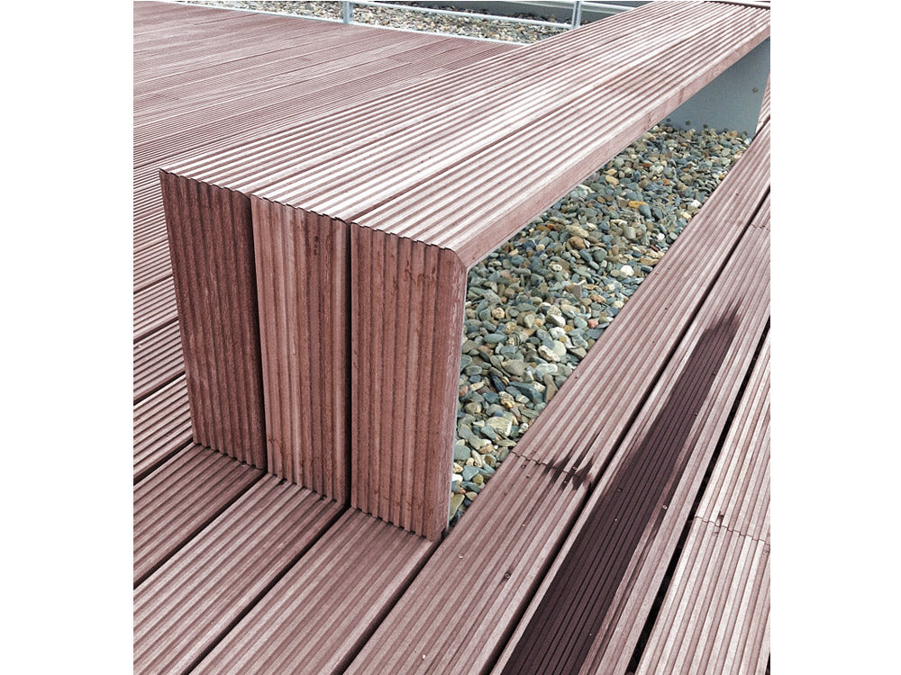 Bongossi Terrassendielen, 40x140 mm, AD, Sichtseite grob, 3-seitig egalisiert