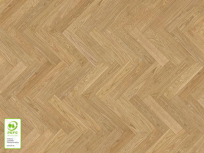 KAHRS Parkett Eiche "Fishbone" Natur, naturgeölt, Kanten gefast, 10x120x600 mm Nut & Feder, Aufbau: 2-Schicht, Nutzschicht: ca. 3 mm