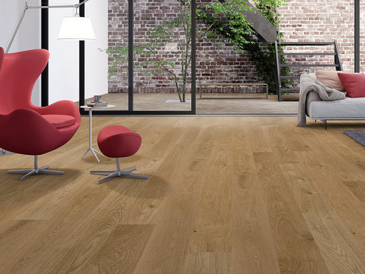 KAHRS Parkett Eiche "Upscale" Natur, naturgeölt, gebürstet, Nut & Feder, 14/3x190x1900 mm, 2,890 m² / VE