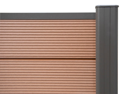 KAHRS WPC Zaunbretter, 20×161mm, Serie: "Lübeck", Braun, mit Nut & Feder