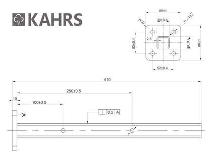 KAHRS WPC Zaun Pfostenträger zum Aufdübeln für Alu-Pfosten, schwarz beschichtet, inkl. Schrauben, u.a. für Serie: "Lübec