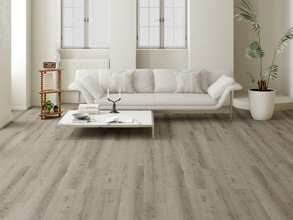 Designboden "Grand Solid" Rigid SPC, 6x240x1524mm, Eiche Grau, inkl. 1,0mm Kork-Trittschall, 2,19 m² / VE