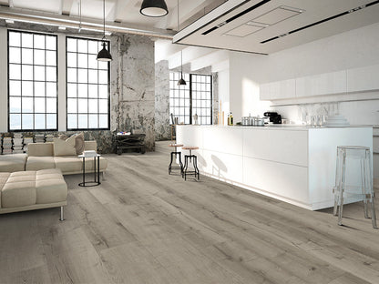 Designboden "Grand Solid" Rigid SPC, 6×240×1524mm, Eiche Grau, inkl. 1,0mm Kork-Trittschall, 2,19 m² / VE – Bild 5