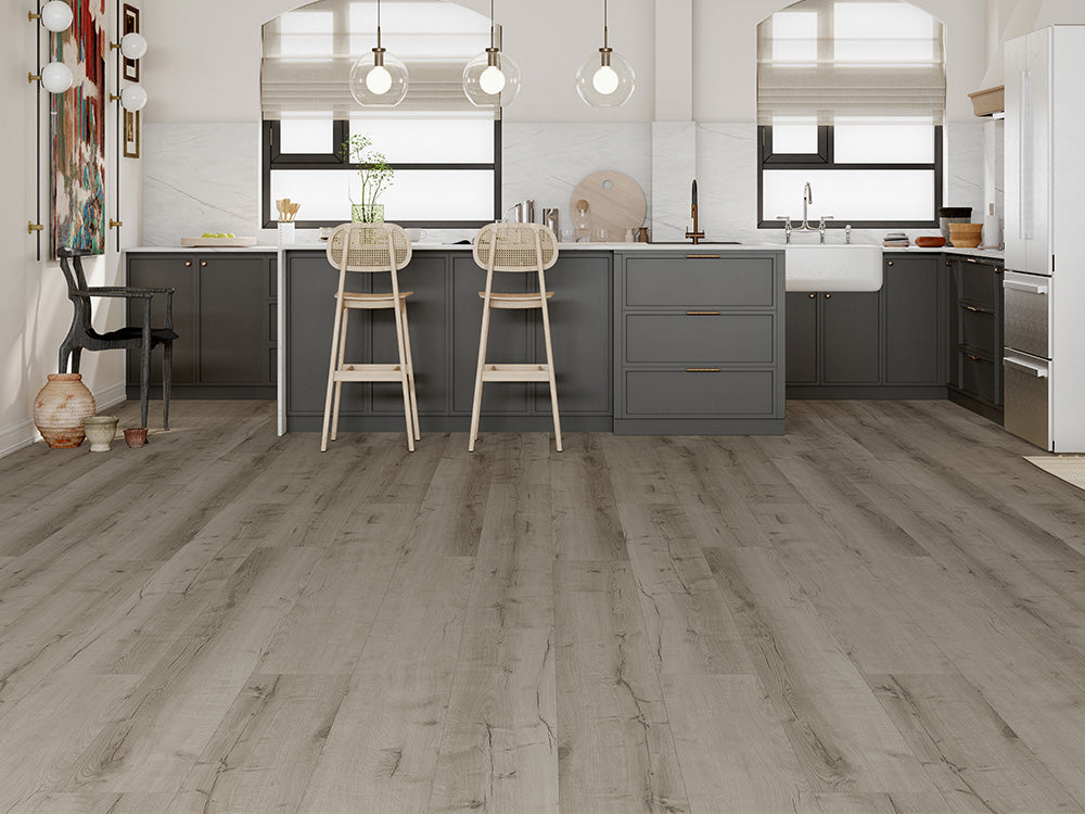 Designboden "Grand Solid" Rigid SPC, 6×240×1524mm, Eiche Grau, inkl. 1,0mm Kork-Trittschall, 2,19 m² / VE – Bild 6