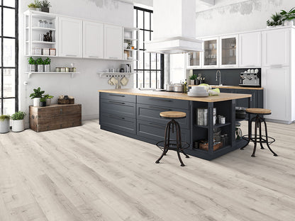 Designboden "Grand Solid" Rigid SPC, 6x240x1524mm, Eiche Weiß, inkl. 1,0mm Kork-Trittschall, 2,19 m² / VE