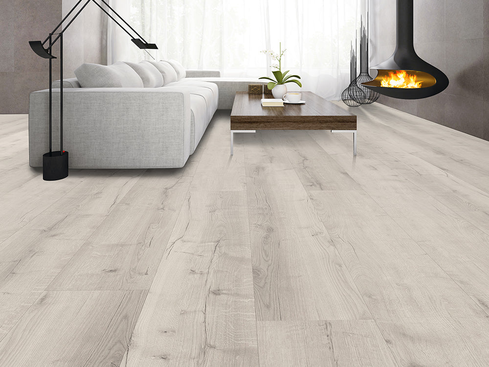 Designboden "Grand Solid" Rigid SPC, 6×240×1524mm, Eiche Weiß, inkl. 1,0mm Kork-Trittschall, 2,19 m² / VE – Bild 7