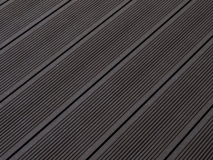 26×145mm Kovalex® Standard WPC-Terrassendiele, graubraun, gebürstet, Hohlkammer, grob/fein