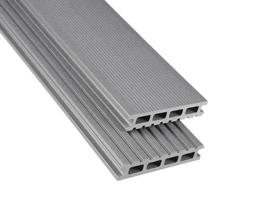 26×145mm Kovalex® Standard WPC-Terrassendiele, grau, mattiert, Hohlkammer, grob/fein