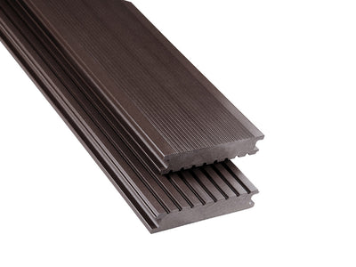 26×145mm Kovalex® Standard WPC-Terrassendiele, graubraun, ungebürstet, Vollprofil, grob/fein