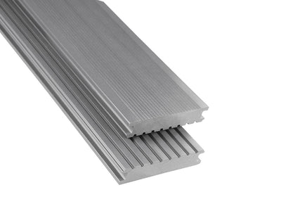 26×145mm Kovalex® Standard WPC-Terrassendiele, grau, ungebürstet, Vollprofil, grob/fein