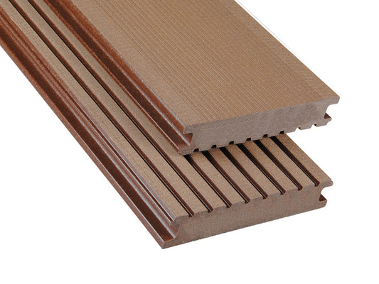 26×145mm Kovalex® Standard WPC-Terrassendiele, braun, gebürstet, Vollprofil, grob/fein