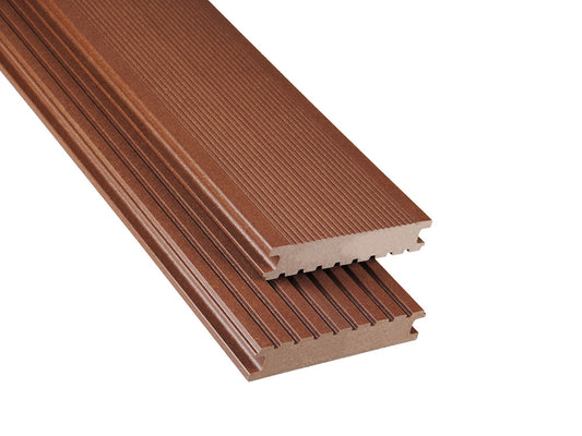 26×145mm Kovalex® Standard WPC-Terrassendiele, braun, mattiert, Vollprofil, grob/fein