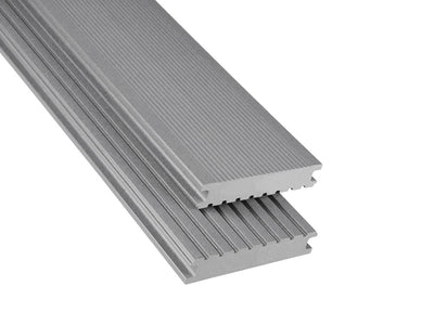 26×145mm Kovalex® Standard WPC-Terrassendiele, grau, mattiert, Vollprofil, grob/fein