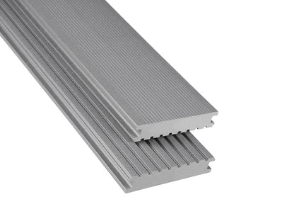 26×145mm Kovalex® Standard WPC-Terrassendiele, grau, mattiert, Vollprofil, grob/fein