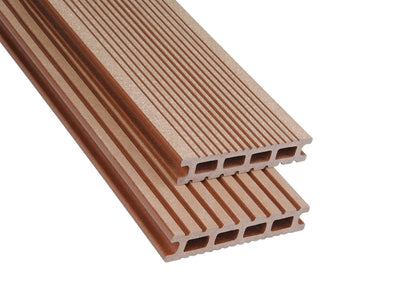 26×145mm Kovalex® Exklusiv WPC-Terrassendiele, braun, gebürstet, Hohlkammer, grob/fein