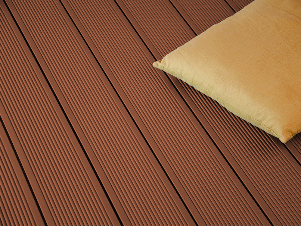 26×145mm Kovalex® Exklusiv WPC-Terrassendiele, braun, mattiert, Hohlkammer, grob/fein