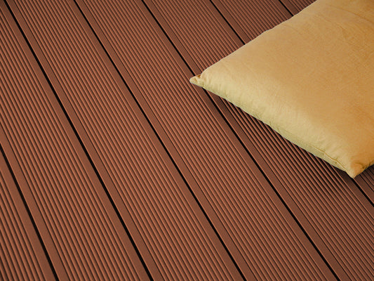 26×145mm Kovalex® Exklusiv WPC-Terrassendiele, braun, mattiert, Hohlkammer, grob/fein