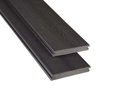 20×145mm Kovalex® WPC-Massivdiele, Struktur/fein, graubraun, mattiert, Vollprofil