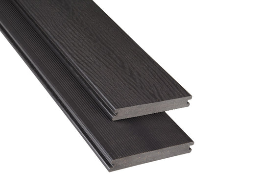 20×145mm Kovalex® WPC-Massivdiele, Struktur/fein, graubraun, mattiert, Vollprofil