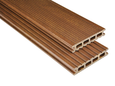 26×145mm Kovalex® Exklusiv WPC-Terrassendiele, walnuss, mattiert, Hohlkammer, grob/fein