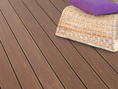 26×145mm Kovalex® Exklusiv WPC-Terrassendiele, walnuss, mattiert, Hohlkammer, grob/fein