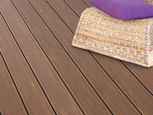 26×145mm Kovalex® Exklusiv WPC-Terrassendiele, walnuss, mattiert, Hohlkammer, grob/fein
