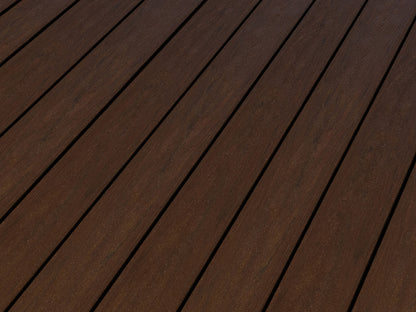 20×145mm Kovalex® WPC-Massivdiele, Struktur/fein, kastanie, mattiert, Vollprofil