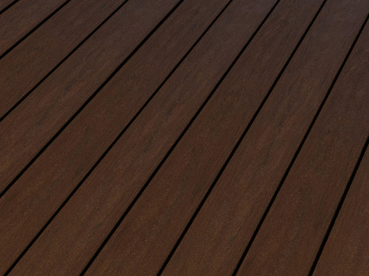 20×145mm Kovalex® WPC-Massivdiele, Struktur/fein, kastanie, mattiert, Vollprofil