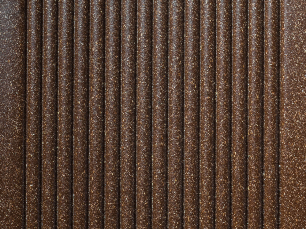 27x138 mm "Die Beliebte Plus", WPC Terrassendielen, beidseitig ungebürstet, braun, grob/fein, Hohlkammerprofil