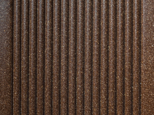 27x138 mm "Die Beliebte Plus", WPC Terrassendielen, beidseitig ungebürstet, braun, grob/fein, Hohlkammerprofil