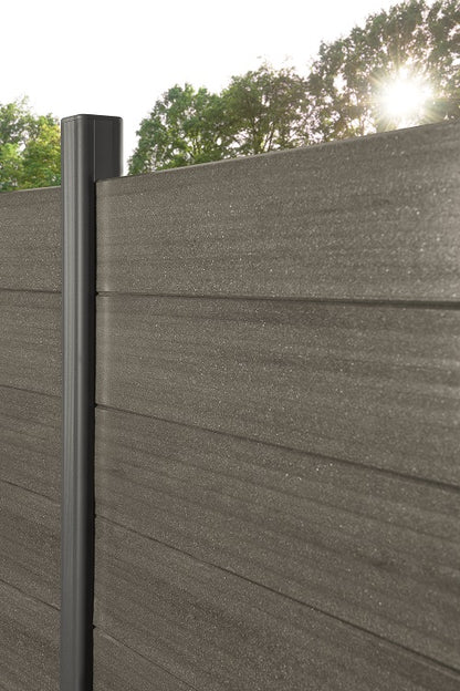 180×174cm Flächenset "Der Effektive" Titangrau, Bausatz mit Lamellen, Abschlussprofil und Unterbauleiste