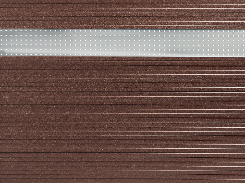 Fenstermodul aus Edelstahl für "Der Effektive" mit passendem Adapterprofil in Braun