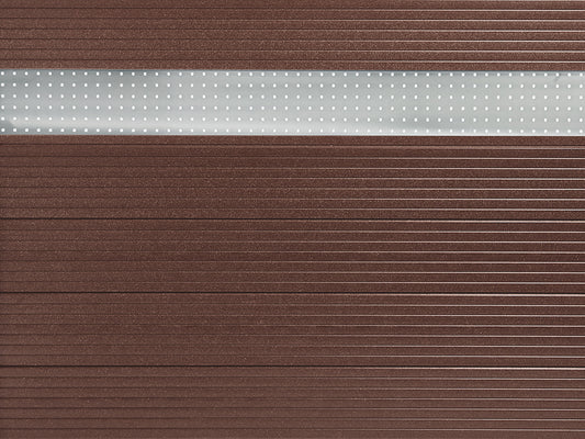 Fenstermodul aus Edelstahl für "Der Effektive" mit passendem Adapterprofil in Braun