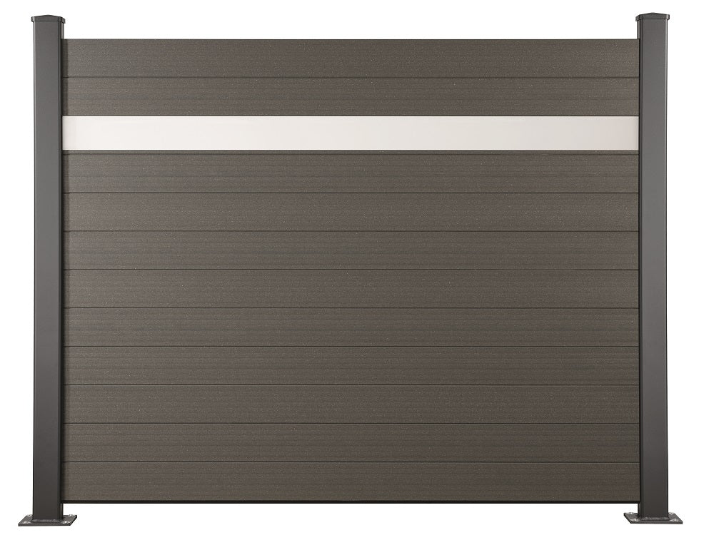 180×174cm Flächenset "Der Flexible" titangrau, Bausatz mit Lamellen, Abschlussprofil und Unterbauleiste