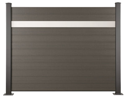 180×174cm Flächenset "Der Flexible" titangrau, Bausatz mit Lamellen, Abschlussprofil und Unterbauleiste
