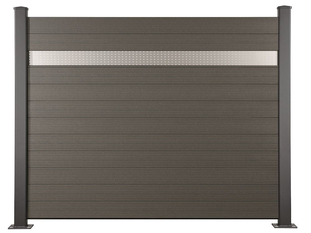 180×174cm Flächenset "Der Flexible" titangrau, Bausatz mit Lamellen, Abschlussprofil und Unterbauleiste
