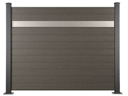 180×174cm Flächenset "Der Flexible" titangrau, Bausatz mit Lamellen, Abschlussprofil und Unterbauleiste
