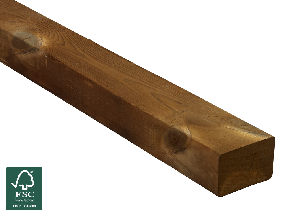 Kebony Character Konstruktionsholz, 48x73 mm, 4-seitig glatt gehobelt, Kanten gerundet
