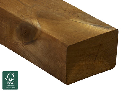 Kebony Character Konstruktionsholz, 48x73 mm, 4-seitig glatt gehobelt, Kanten gerundet