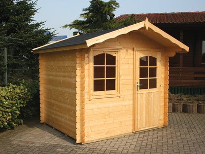 TENE Kaubandus Gartenhaus "TRONDHEIM", 28 mm Wandstärke, unbehandelt, 290x220 cm, mit Fenster